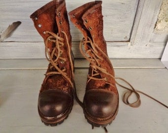 Vintage Leather boots,WOMEN boots "DESTROY"", Hipster boots
