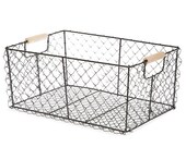 Rustic Wire Basket | Spring Porch Decor | Farmhouse Decor | Gift Basket | Storage & Organization | Storage Basket Supplies