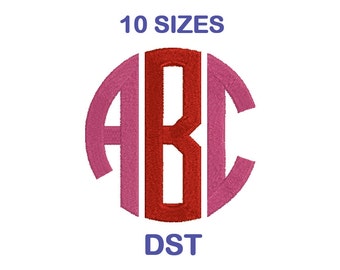 Circle Monogram Embroidery Font Set - 10 Size - DST Format Embroidery Alphabet - Embroidery Letters - Machine Embroidery Designs Patterns