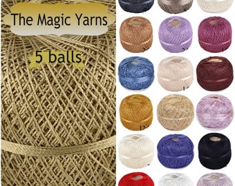 Viscose yarn, 100% viscose yarn, shining viscose yarn, viscose rayon, being viscose silk, silk crochet yarn, set of 5 balls