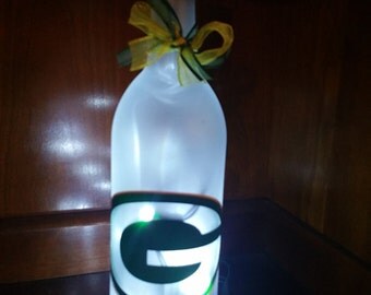 Green Bay Lighted Wine Bottle