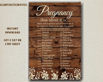 Baby Shower Candy Game, Candy Bar Game, Rustic Baby Shower, Baby Shower Game, Rustic Baby Shower, Gender Neutral Baby Shower, Wood, Rustic