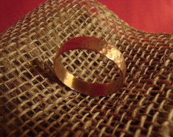 Ring--Size 21 1/2--Hand Hammered and Polished Solid Copper Ring