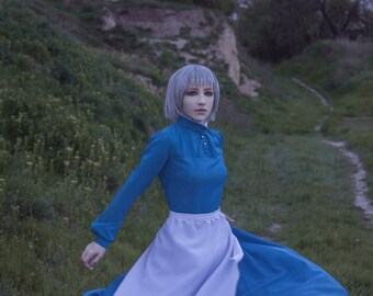 Anime Manga Cosplay Costume Sophie Hatter Howl's Moving Castle Halloween Handmade Adult. Premium Vesion - Dress Apron Petticoat CUSTOM ORDER