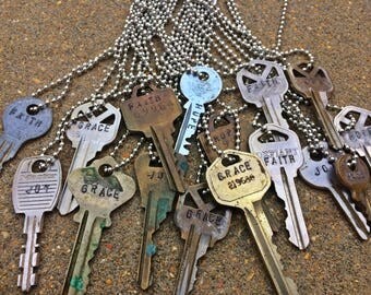 Mission trip fundraiser - stamped key necklaces
