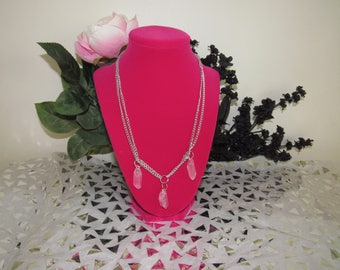 3 Crystal Necklace with 2 Chains