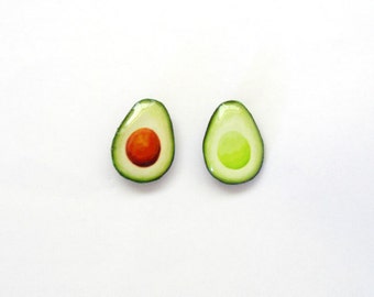 Avocado earrings, Avocado Studs, food earrings, Vegan Stud Earrings