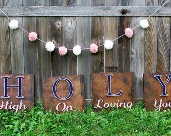 MADE TO ORDER High On Loving You Set of Four String Art Sign