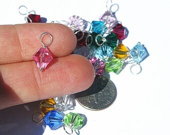 4mm,6mm,8mm Birthstone Swarovski Crystals,Swarovski Dangles,Birthstone Charms,Wire Wrapped,Sterling Silver,Bicone,Add On,Birthstone,Crystals