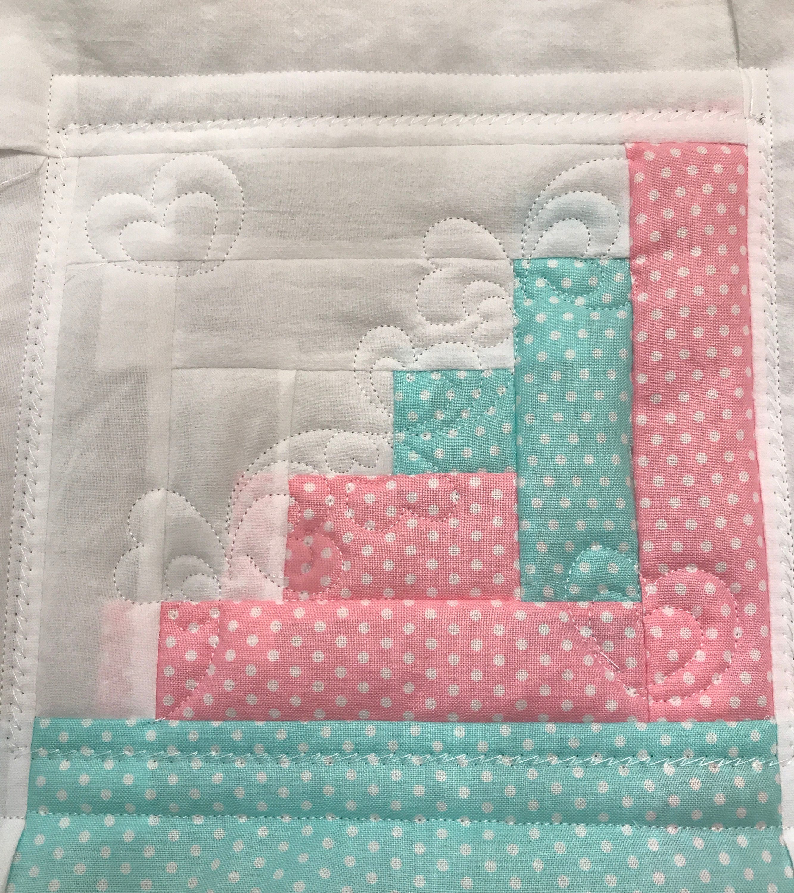 LOG CABIN in the hoop machine embroidery quilt block 3 diff