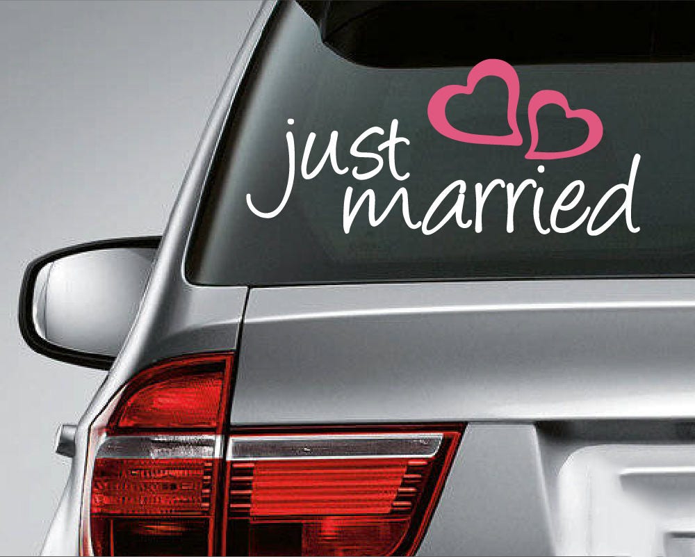 Just Married Sticker Just Married Car Sticker Bride and