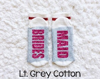 Bridesmaid Socks, Wine Socks, Bridesmaid Gift, Funny Socks, Wedding Party Gift, Custom Socks, Bridal Party Glitter Socks, Gift Idea