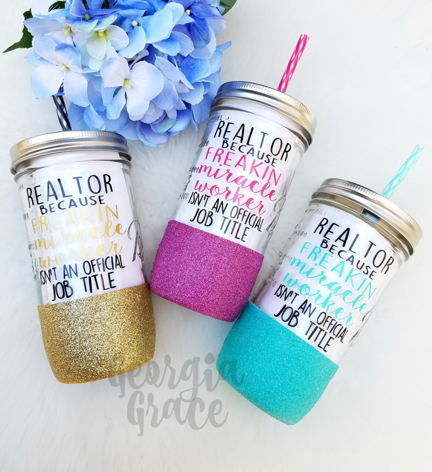 Realtor Mason Jar Tumbler // Realtor Cup // Realtor Gift