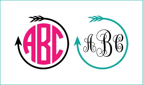 Download Round arrow monogram unique digital download arrow svg dxf