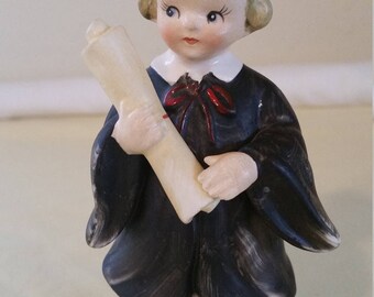 Lefton graduation figurine/lefton girl graduation figurine/lefton figurine/graduate figurine/vintage lefton figurine
