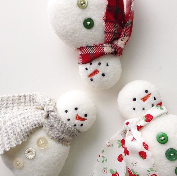 Snowman Christmas Ornament Pattern, Easy Sewing Pattern 