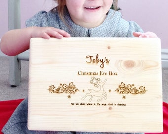 Christmas Eve box, Personalised Christmas Eve box, Wooden Christmas Eve Box , Christmas Eve Crate.