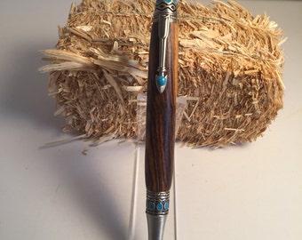 Southwest Twist Pen In Antique Brass And Bocote Wood - Ready To Ship!