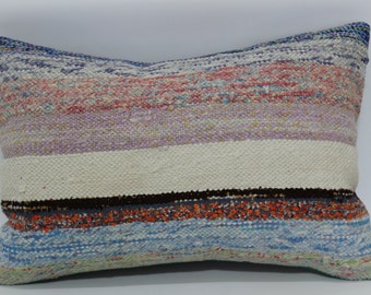 16x24 Cotton Kilim Pillow Washable Kilim Pillow Ethnic Pillow 16x24 Bohemian Kilim Pillow Fllor Pillow Home Decor Cushion Cover SP4060-366
