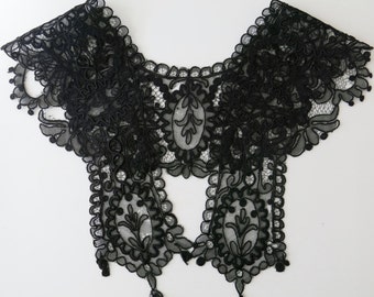 Items similar to Steampunk Victorian black lace high collar with ...