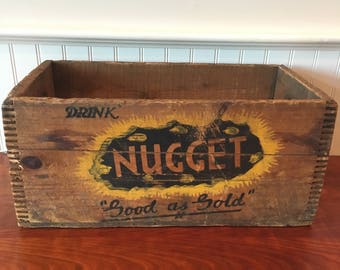 Wood Crate Vintage Beverage Crate Vintage Wooden Crate Dovetailed Crate Beverage Crate Bottling Nugget Soda Crate Providence Rhode Island