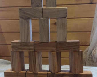 50 Natural Wood Building Blocks, Natural Wood Toy, Natural Wooden Building Blocks