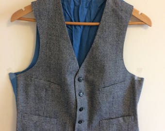 Blue plaid vest | Etsy