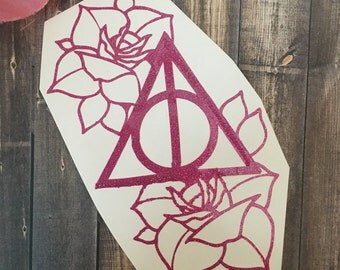 Deathly Hallows Decal / Harry Potter Decal / Hogwarts / Deathly Hallows / Harry Potter Car Decal / Harry Potter Yeti Decal