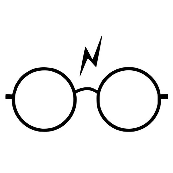 Items similar to Harry Potter Glasses & Lightning Bolt Scar Vinyl Decal ...