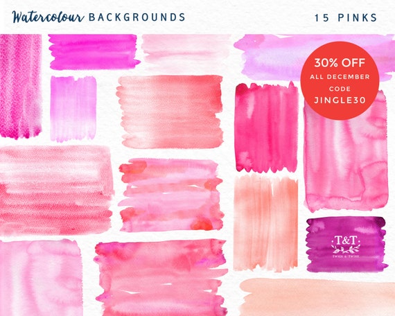 Watercolor Backgrounds Hand Painted Pinks