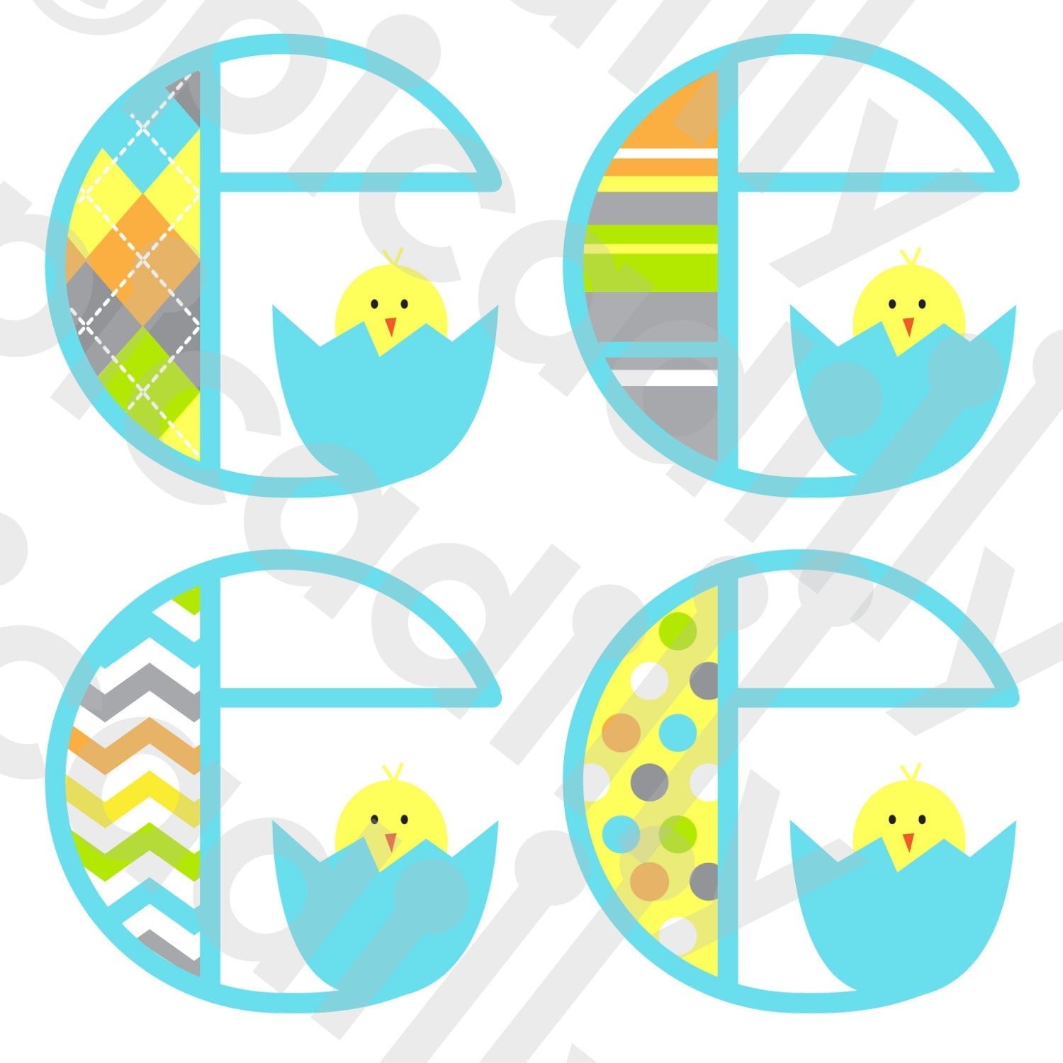 Download Baby Boy Easter Clip Art SVG DXF PNG Easter Chick Monogram