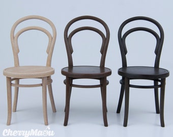 Thonet chair n14 scale 1/6, 3D print miniature for diorama, dollhouse & decoration