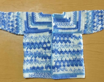 Handmade crochet baby coat, baby boy coat, baby boy crochet get jacket