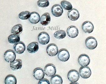 Aquamarine gemstone faceted 3mm round pkg of 4
