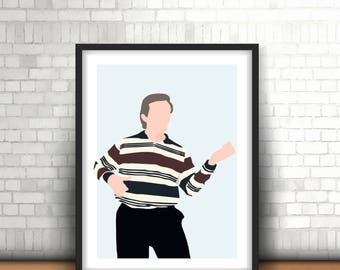 Alan Partridge Minimalist Art Print "Air Guitar"