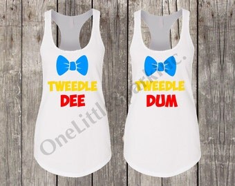 Tweedle Dee and Tweedle Dum shirt Disney Alice in wonderland shirt tweddle dee and Tweedle Dum tank run disney tank disney couple shirt