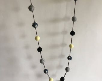 Handmade Needle Felted String of Pom Poms