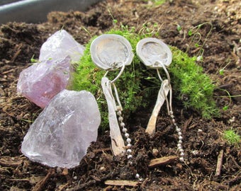 Reticulated and sterling dangle earrrings.