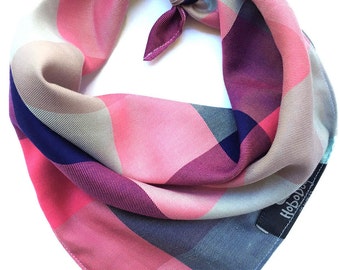 Pink Plaid Dog Bandana,Plaid Dog Bandana, Tie on Dog Bandana