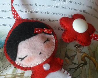Bookmark Red Riding Hood _ Bookmark Red cap-pannolenci