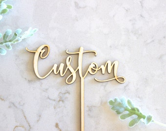 custom cake topper / custom birthday cake topper / custom wood cake topper / wood acrylic Laser Cut Topper / custom acrylic cake topper