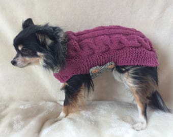 Small dog sweater, Chihuahua sweater, small breed dog clothes, dog sweater, chihuahua coat, xs dog sweater, xs dog clothes