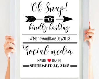 Oh Snap Hashtag Sign, Oh Snap Sign, Social Media Sign, Printable Wedding Decor, Instagram Sign, Instant Download SKU# CWS305_1822C