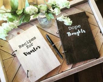 Wood covered journal; writing journal; sketch book; notebook
