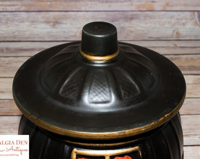 Vintage Ceramic Cookie Jar | McCoy USA Pottery | Rustic Kitchen Decor