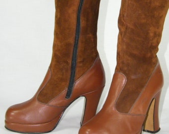 Vintage Leather Boots from 1970s Size 36