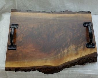 Walnut Live edge Serving Tray with Bark attached