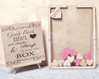 Wedding Guest Book Drop Box Custom Guest by EngravedGuestBooks