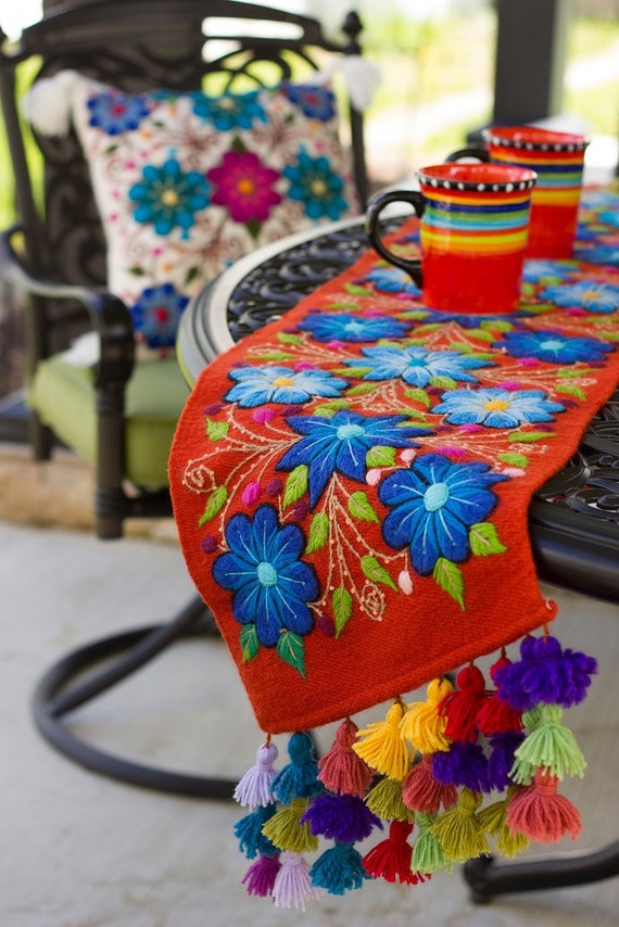 Boho Table Runner Table Runner Boho Home by ErikaLesavageDesign