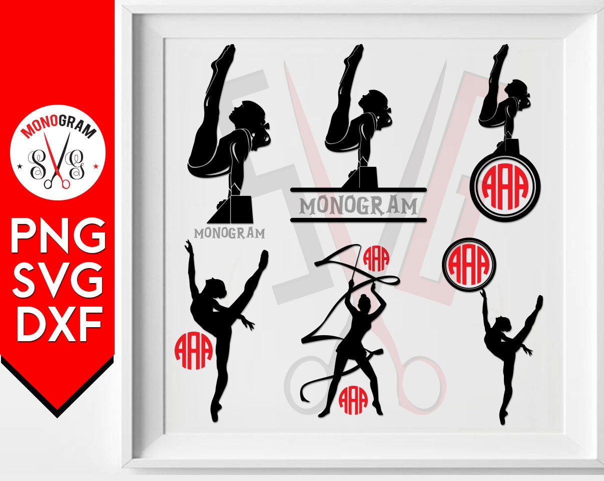 Download Gymnastic Svg Monogram Silhouette Gymnast Clip art cut ...